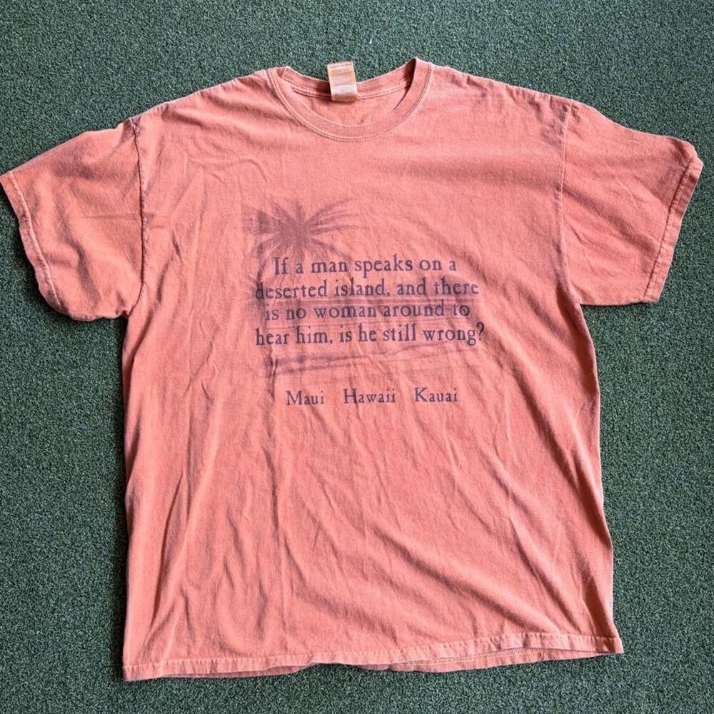 Gildan Men's Orange and Pink T-shirt